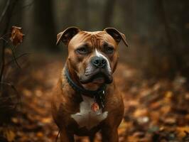 americano staffordshire terrier cane creato con generativo ai tecnologia foto