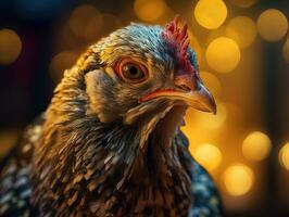 pollo uccello ritratto creato con generativo ai tecnologia foto