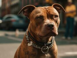 americano fossa Toro terrier cane creato con generativo ai tecnologia foto