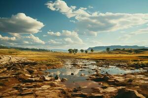 piatto paesaggio la zona. ai generativo foto