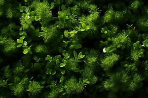 verde lussureggiante erba su un' soleggiato primavera giorno. ai generativo foto