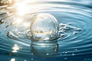 palla di acqua sospeso nel il aria.generativa ai foto