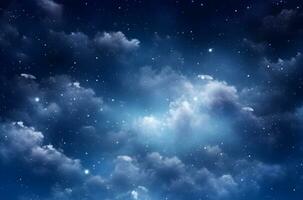 spazio notte cielo con nube e stella, astratto background.generative ai. foto