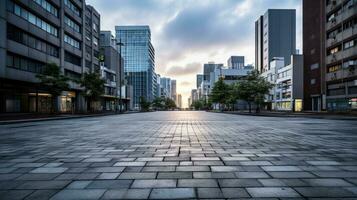 classico architettura e urbano strade, vuoto strada nel il città, generativo ai illustrazione foto