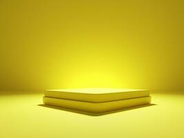 vuoto giallo camera con luce. 3d interpretazione foto