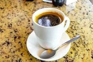 tazza di Americano nero caffè nel ristorante costa rica. foto