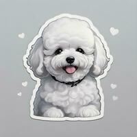 bichon frise cane etichetta vettore arte ai creare foto