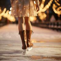 ghiaccio pattinando. giocoso, romantico, esilarante, divertimento, invernale foto