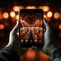 mani Tenere smartphone con film App icona foto