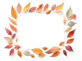 vuoto telaio fatto con autunno le foglie sfondo foto