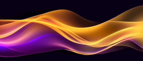 viola e oro onda astratto 3d buio sfondo. generativo ai foto