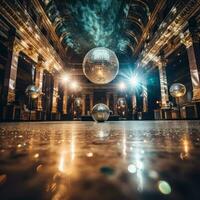 danza pavimento brilla con discoteca palla foto