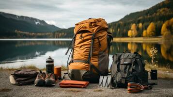 all'aperto avventure. escursioni a piedi e campeggio Ingranaggio foto