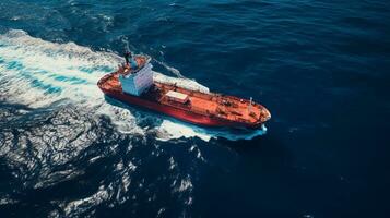 olio petroliere in esecuzione su mare per esportare, Asia, Tailandia. generativo ai foto