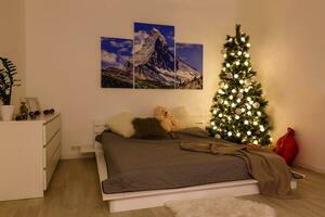 bellissimo letto vacanza decorazioni Natale foto