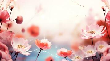 sfondo con ciliegia fiori, liscio sfocatura creare ai foto
