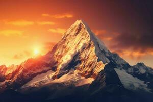 montagna tramonto Visualizza. creare ai foto