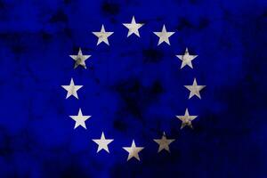 vecchio Unione Europea grunge sfondo bandiera, europeo unione bandiera foto