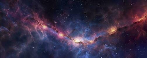 un' foto di molto buio stellato notte spazio prese a partire dal giacomo Webb spazio telescopio, notte cielo, buio nero e buio blu tono, nebulosa, ai generativo