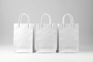 shopping Borsa modello design su bianca sfondo. generativo ai foto