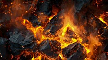 ardente carboni a partire dal un' fuoco astratto sfondo. ai generativo foto