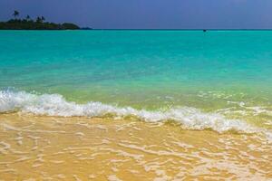 isole naturali tropicali turchesi banchi di sabbia madivaru finolhu atollo di rasdhoo maldive. foto