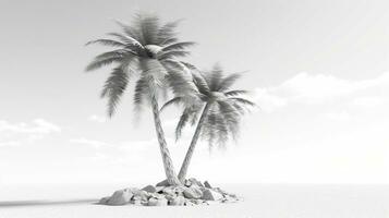 3 d rendere. astratto sfondo di Noce di cocco alberi. palma alberi e tropicale impianti generativo ai, ai generato foto