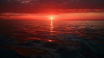 Visualizza un' tramonto con mare acqua sfondo foto