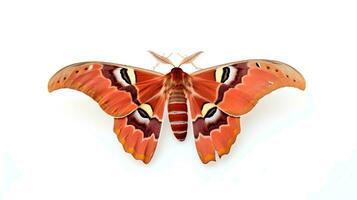 foto di bellissimo farfalla con Marrone colore isolato su bianca sfondo. generativo ai