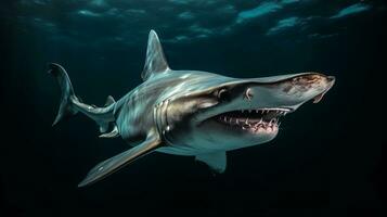 natura fotografia di foto di martello squalo. generativo ai