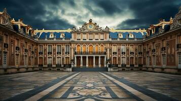 mozzafiato bellezza di il palazzo di Versailles nel Francia. generativo ai foto