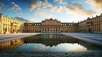 mozzafiato bellezza di il palazzo di Versailles nel Francia. generativo ai foto