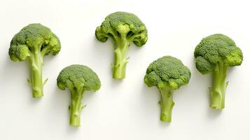foto di broccoli isolato su bianca sfondo. generativo ai