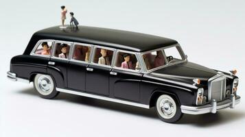 visualizzazione un' 3d miniatura limousine. generativo ai foto