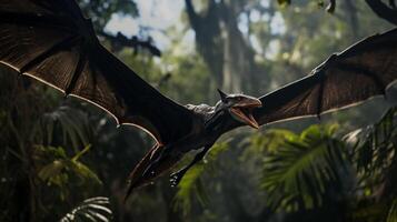 foto di pterodattillo rex nel il giungla. generativo ai