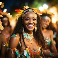 tradizionale caraibico costumi e musica a carnevale foto