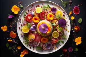 fotografia colorato e delizioso vegetariano piatti foto