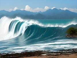 grande onda su il oceano foto