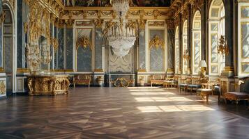 foto di il camera con il interno design di il palazzo di versaglia, Francia. generativo ai