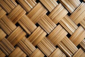 decorativo tradizionale intrecciata bambù recinto vicino su tiro per sfondo. ai generato. foto