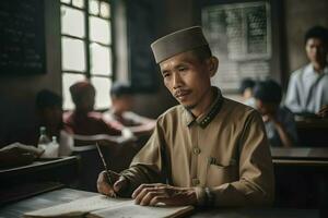 indonesiano maschio insegnante foto