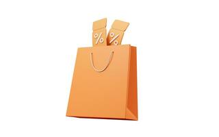 shopping Borsa con sconto buono, 3d resa. foto