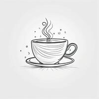 continuo linea disegno di un' tè e caffè tazza icona foto