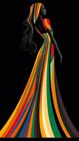 colorato curvilineo silhouette di un' donna Perfetto per manifesti e ragnatela design generativo ai foto