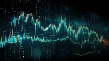 dinamico mercato grafico su astratto sfondo foto