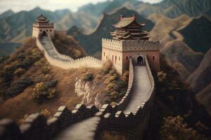 miniatura grande parete di Cina con sbalorditivo dettagli foto