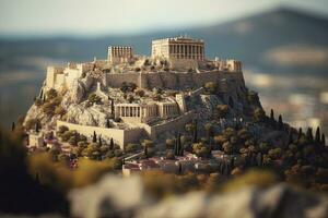 miniatura acropoli di Atene nel Grecia foto