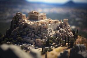 miniatura acropoli di Atene nel Grecia foto