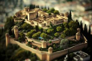 il Alhambra nel granada Spagna un' miniatura mondo nel alto dettaglio foto