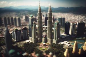 miniatura petronas torri nel Kuala Lumpur Malaysia foto